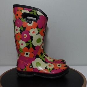 Bogs Rain Boots Women 6 Spring Floral Multicolor Rubber Waterproof Gardening